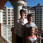 Grandma Jean, Caleb and Mackenzie at Palm Coast resort